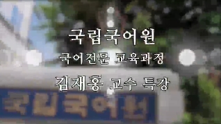 국립국어원 국어전문교육과정 특강 -  김재홍 교수